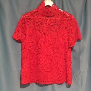 Laundry by Shelli Segal Red lace top